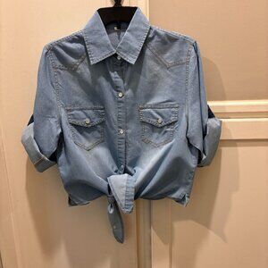 Denim tie shirt